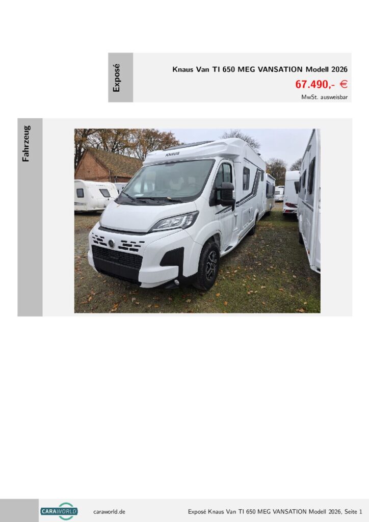 thumbnail of Knaus Van TI 650 MEG VANSATION – K26-100-1000A