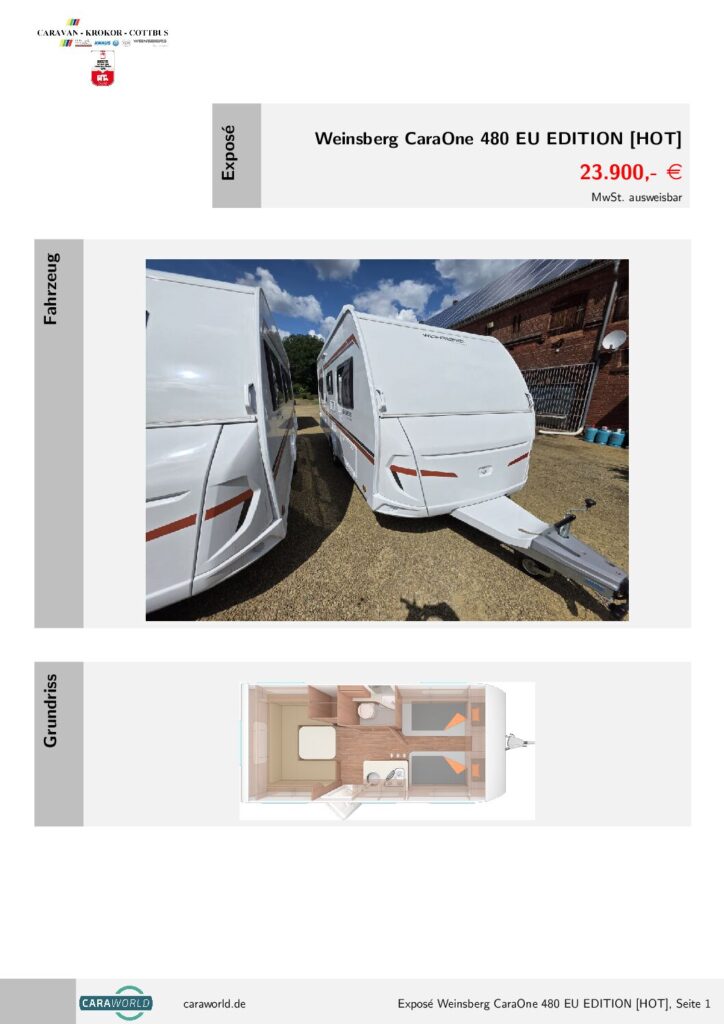 thumbnail of Weinsberg CaraOne 480 EU EDITION HOT – K25-100-527