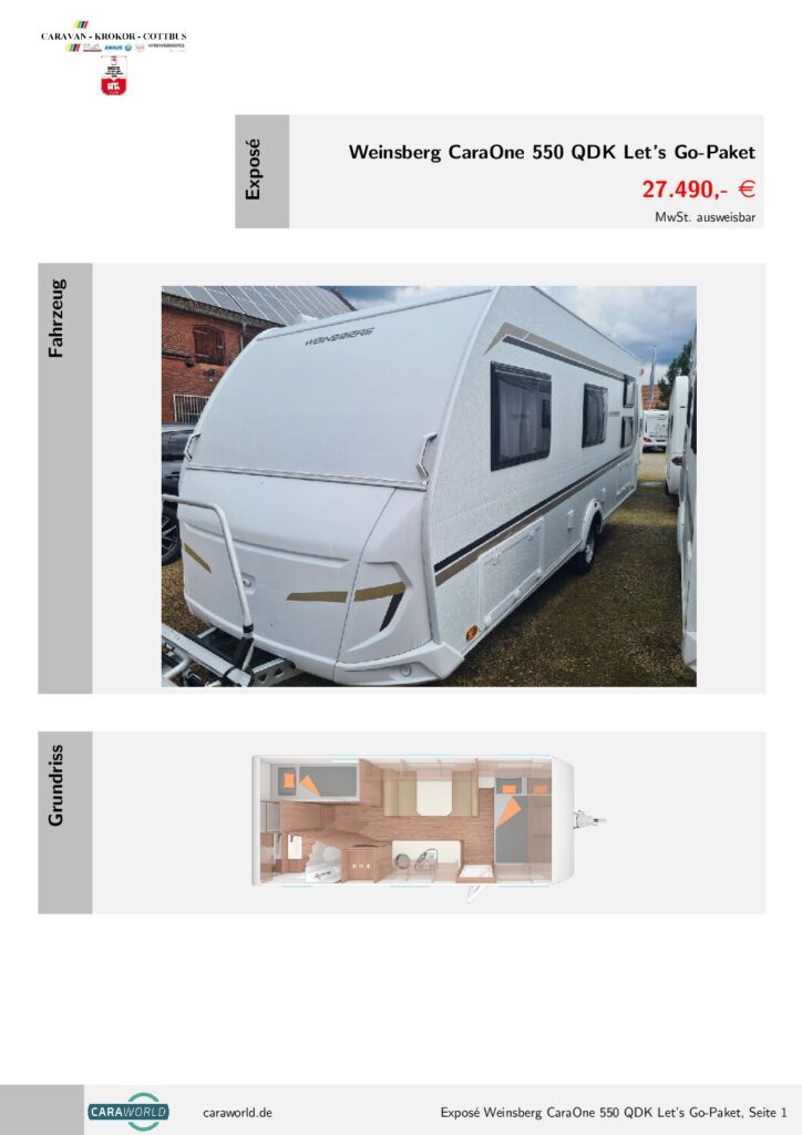 thumbnail of Weinsberg CaraOne 550 QDK Let’s Go-Paket – K24-100-524