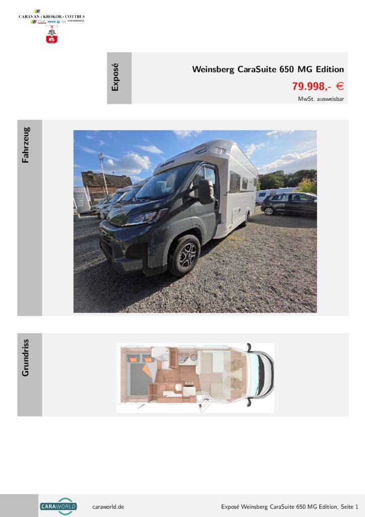 thumbnail of Weinsberg CaraSuite 650 MG Edition – K26-100-523